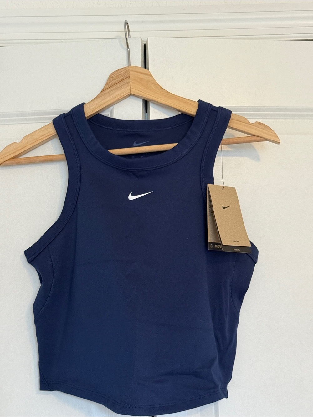 NWT Nike One Fitted DRI-FIT Cropped Tank Top in Midnight Navy